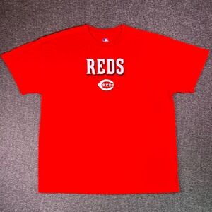 MLB Cincinnati‎ Reds Graphic T Shirt Mens XL Baseball Team Logo Red Tee